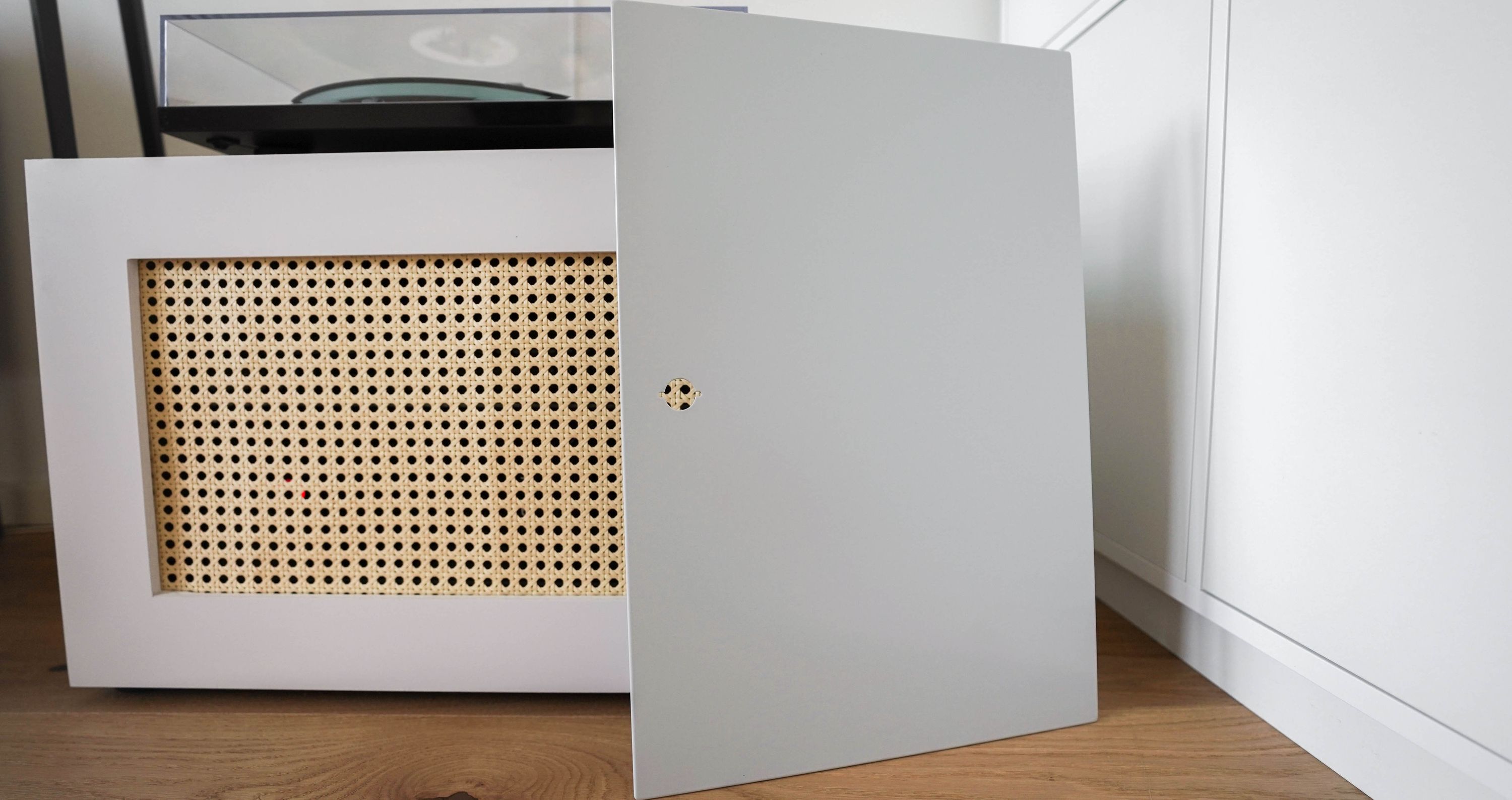 SYSTEM 01 Komplettset Klapptür Round shiny RAL 7035 Lichtgrau