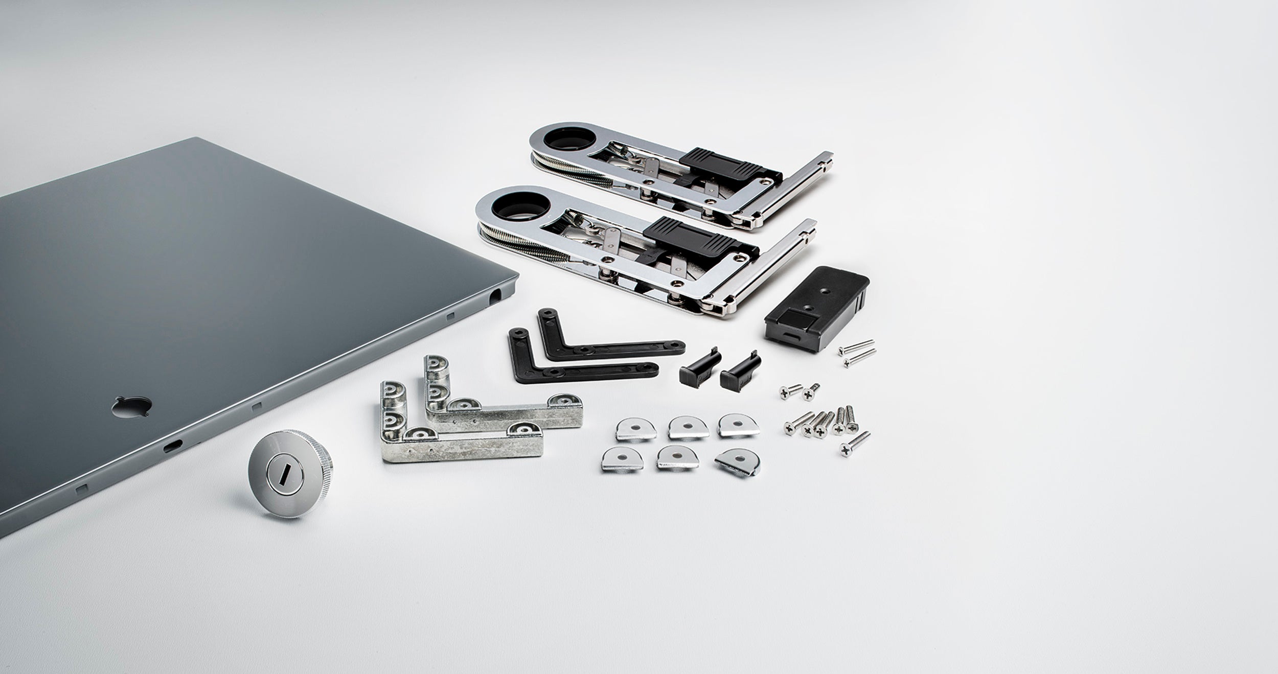 Komplettset Soft-Close Klapptür für USM Haller RAL 7016 Anthrazitgrau