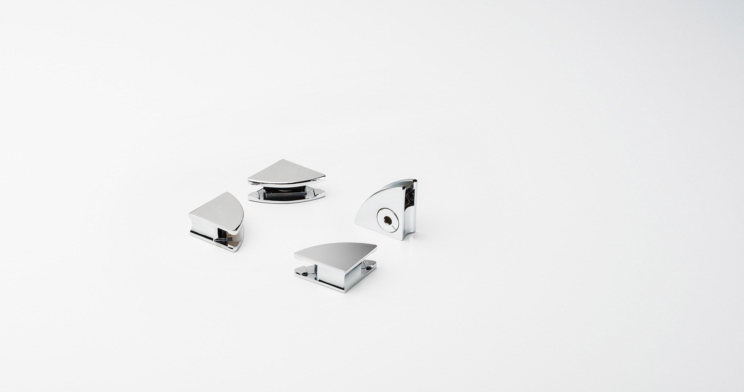 Set Chromecke für USM Haller Glastablar, 4 Stück