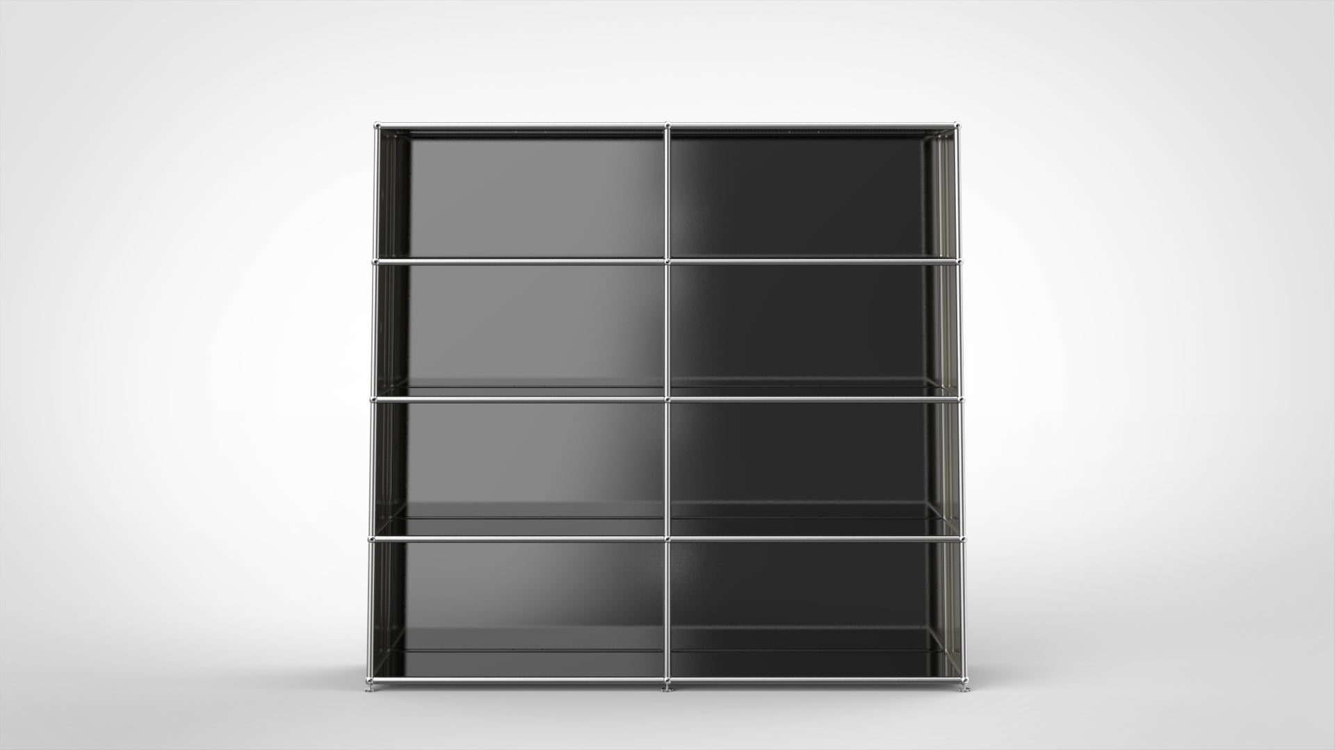 SYSTEM 01 Classic Büroregal, RAL 9011 Graphitschwarz, Matt