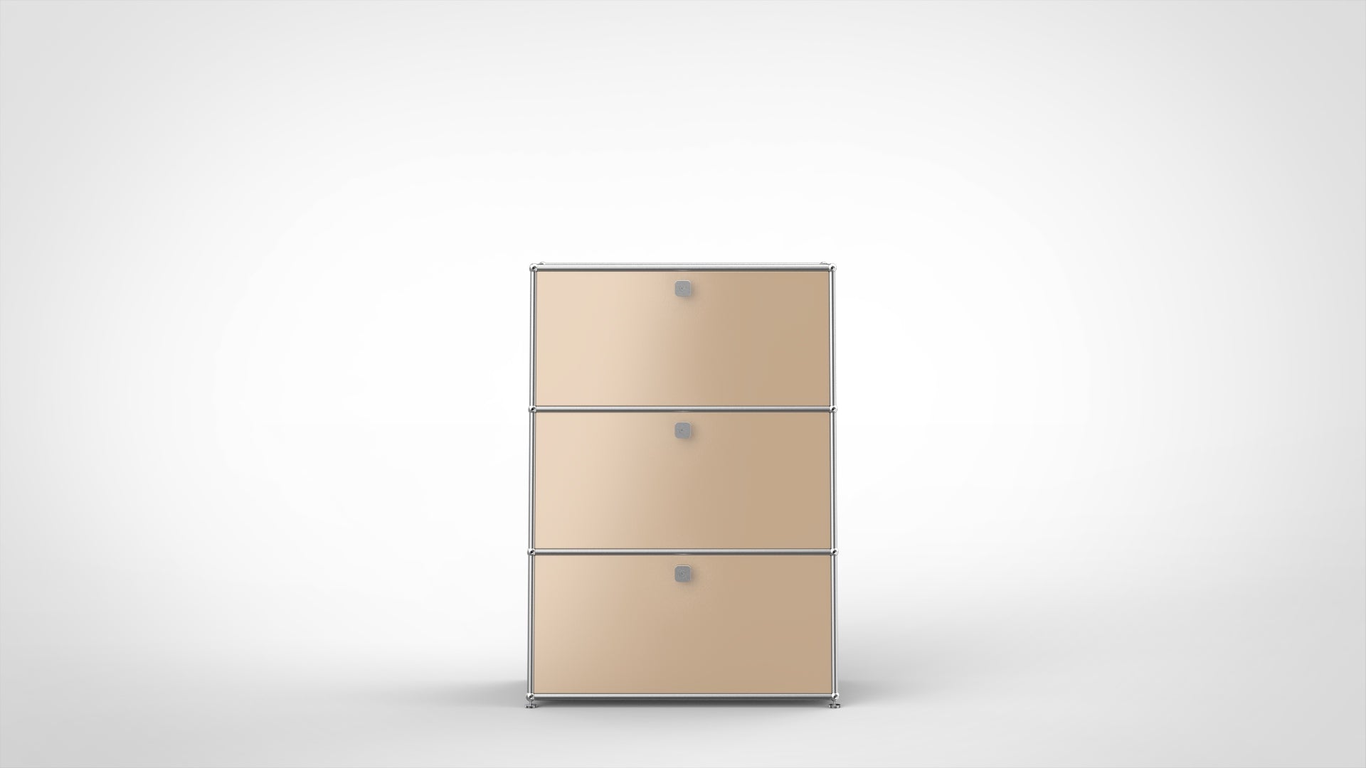SYSTEM 01 Classic Highboard mit Klapptüren, Beige Black