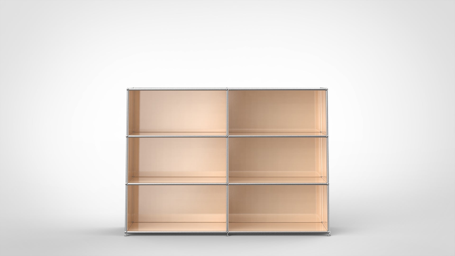 SYSTEM 01 Classic Bücherregal, LINE 2101 Canvas, Chrom matt