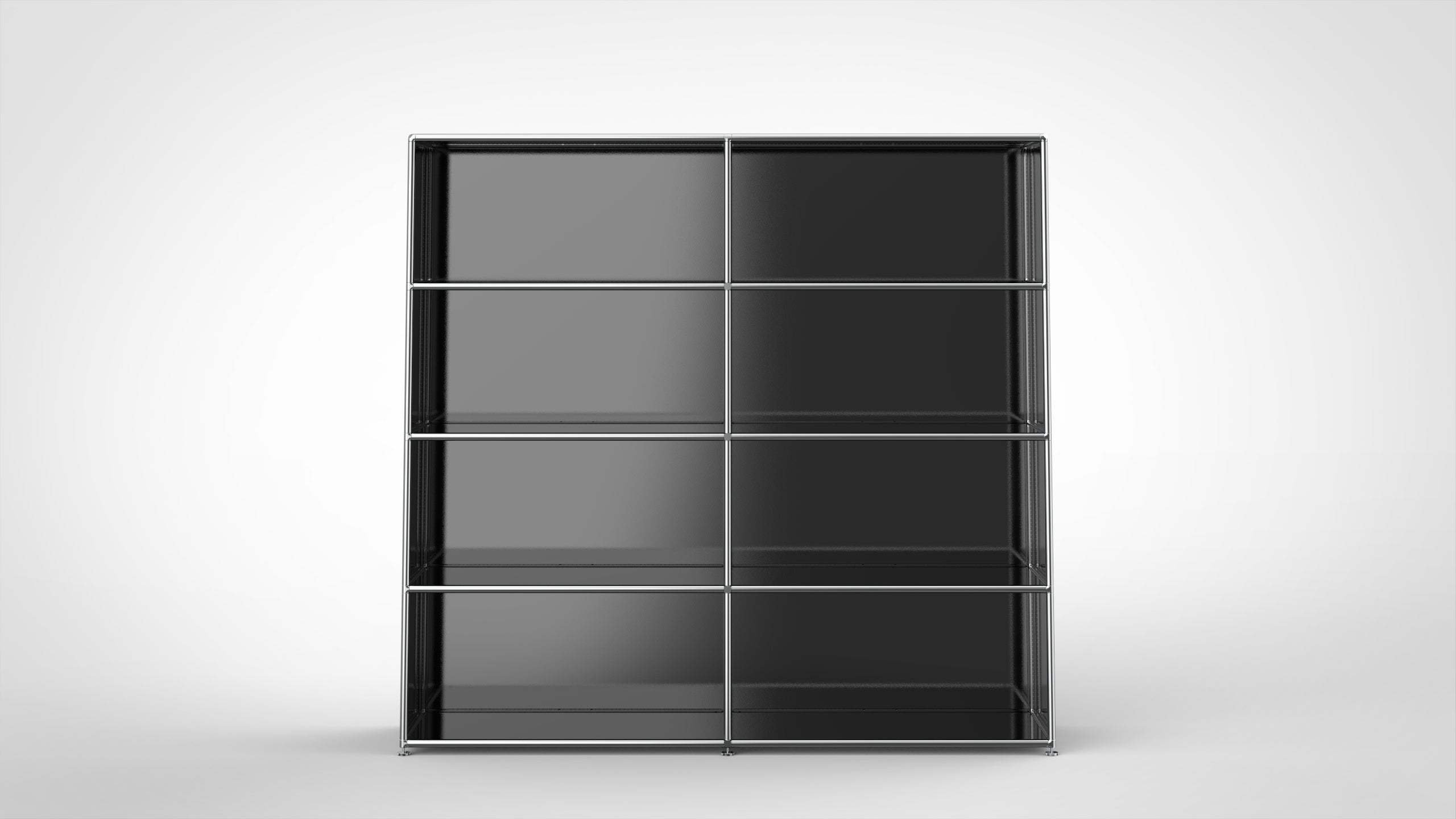 SYSTEM 01 Büroregal, RAL 9011 Graphitschwarz