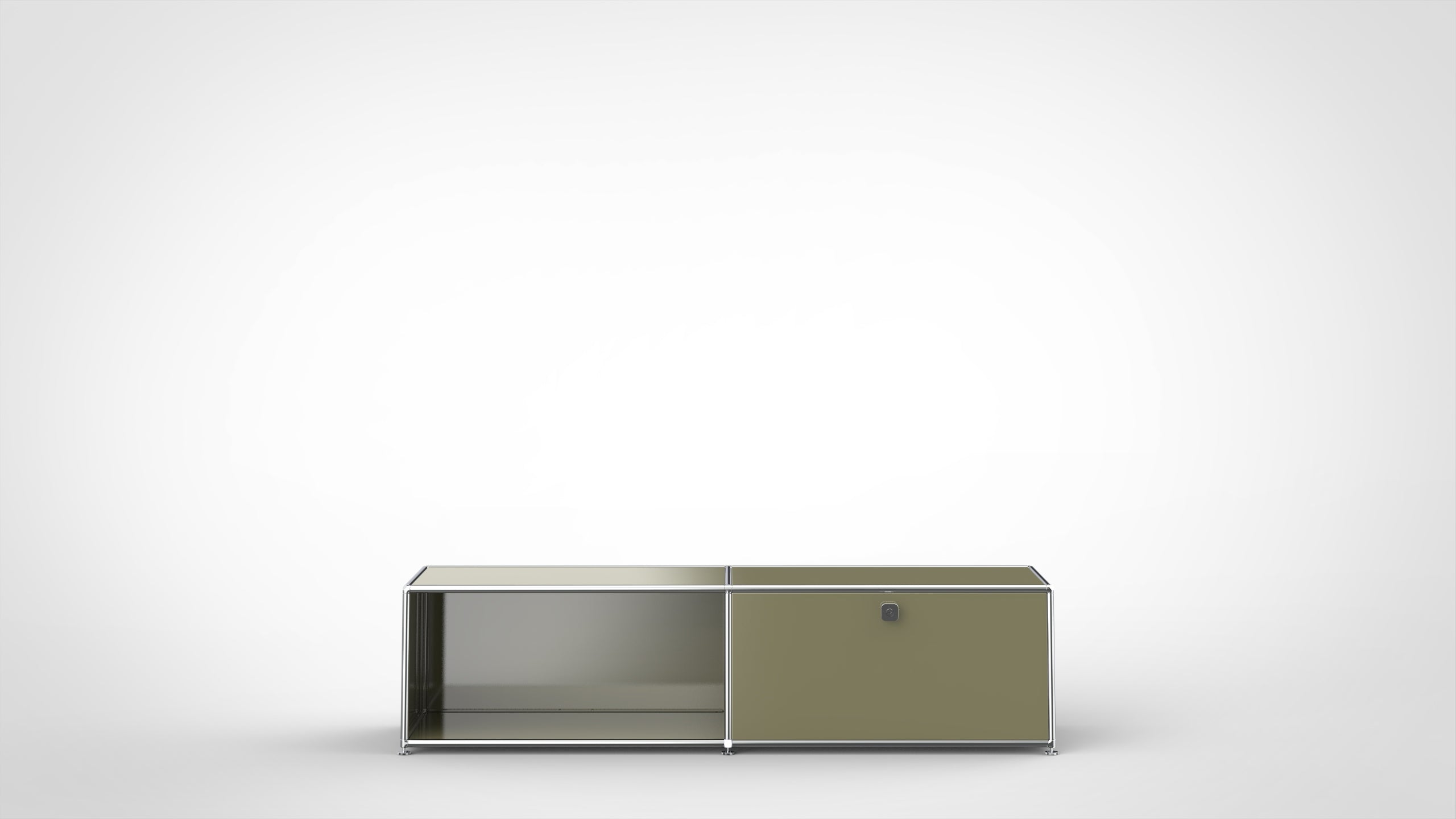 SYSTEM 01 TV Lowboard, LINE 1802 Olive, Glänzend