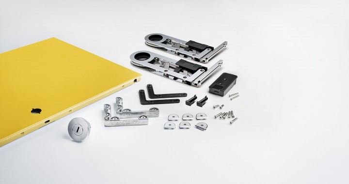 konektra Complete Soft-Close drop-down door kit for USM Haller Golden yellow