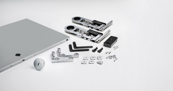 konektra Complete Soft-Close drop-down door kit for USM Haller Medium grey
