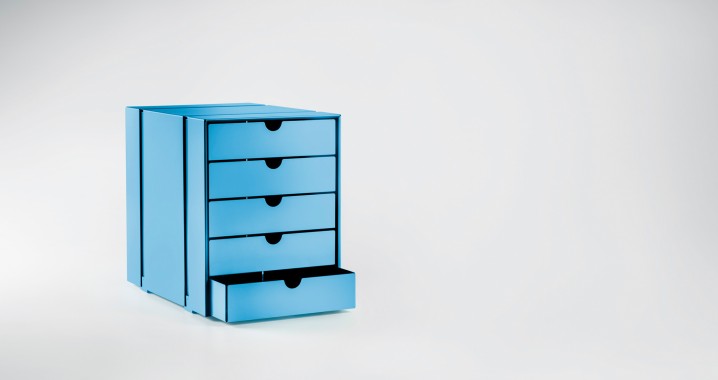 konektra TRUDI box set suitable for INOS, 5 drawers, closed, LINE 1902 Bluestone